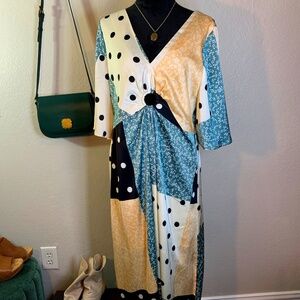 Skies are Blue satin midi dress large